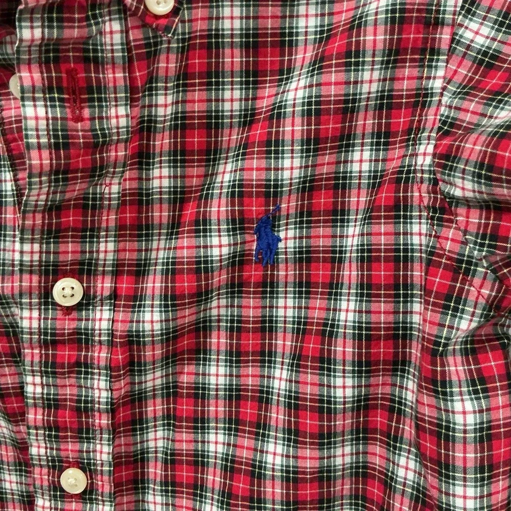 Ralph Lauren Boys Button Down Shirt Lot Of 2 Long Sleeve Sz 4 4T Plaid Preppy‎
